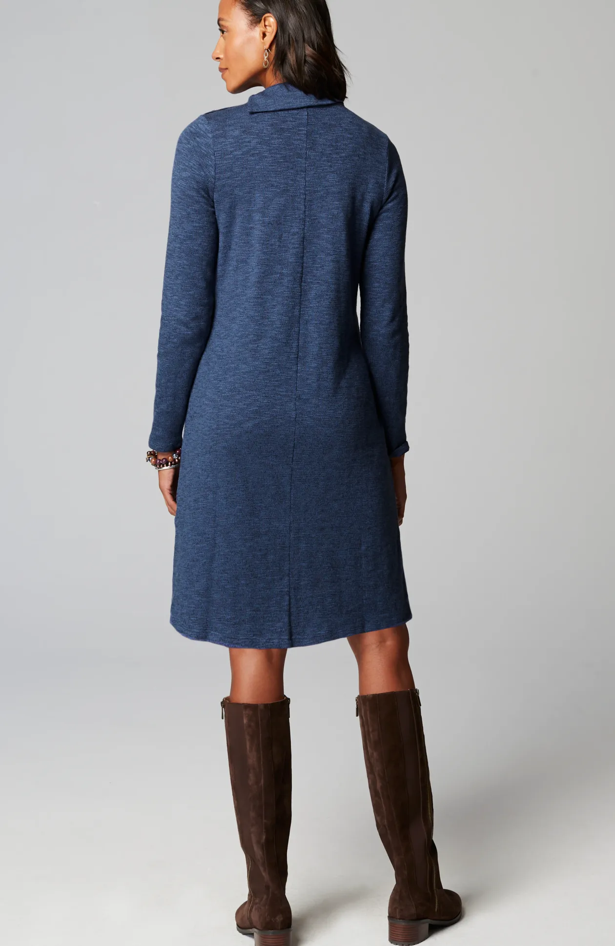 Pure Jill Asymmetrical Cowl-Neck Dress