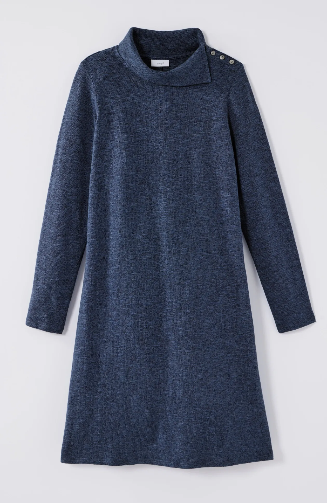 Pure Jill Asymmetrical Cowl-Neck Dress