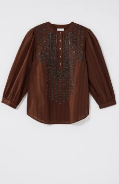 Pure Jill Beaded & Embroidered Top