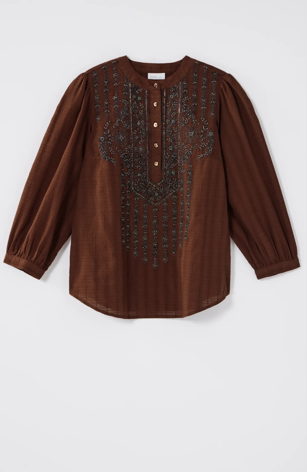 Pure Jill Beaded & Embroidered Top
