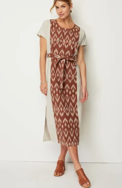 Pure Jill Belted Ikat Dress