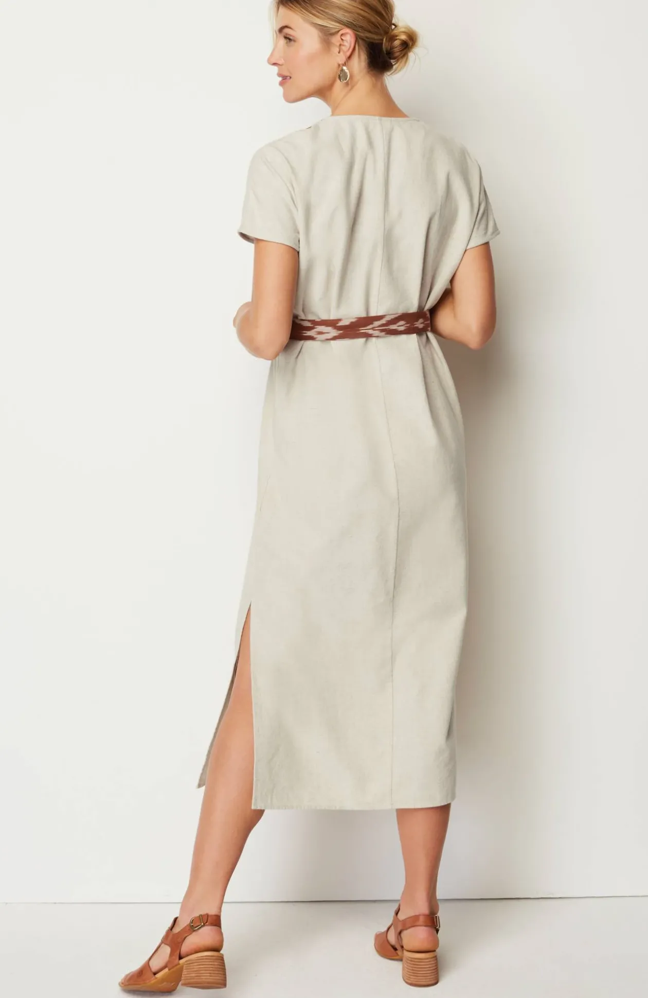 Pure Jill Belted Ikat Dress