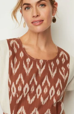 Pure Jill Belted Ikat Dress