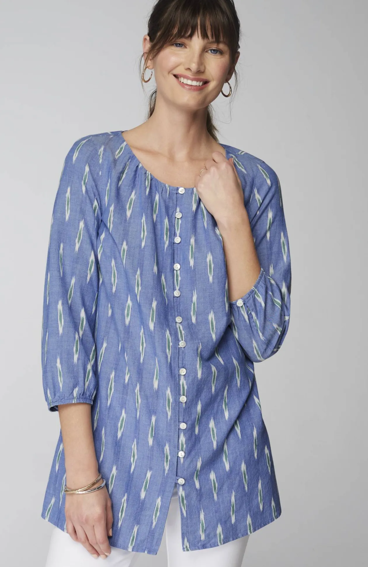 Pure Jill Button-Front Tunic