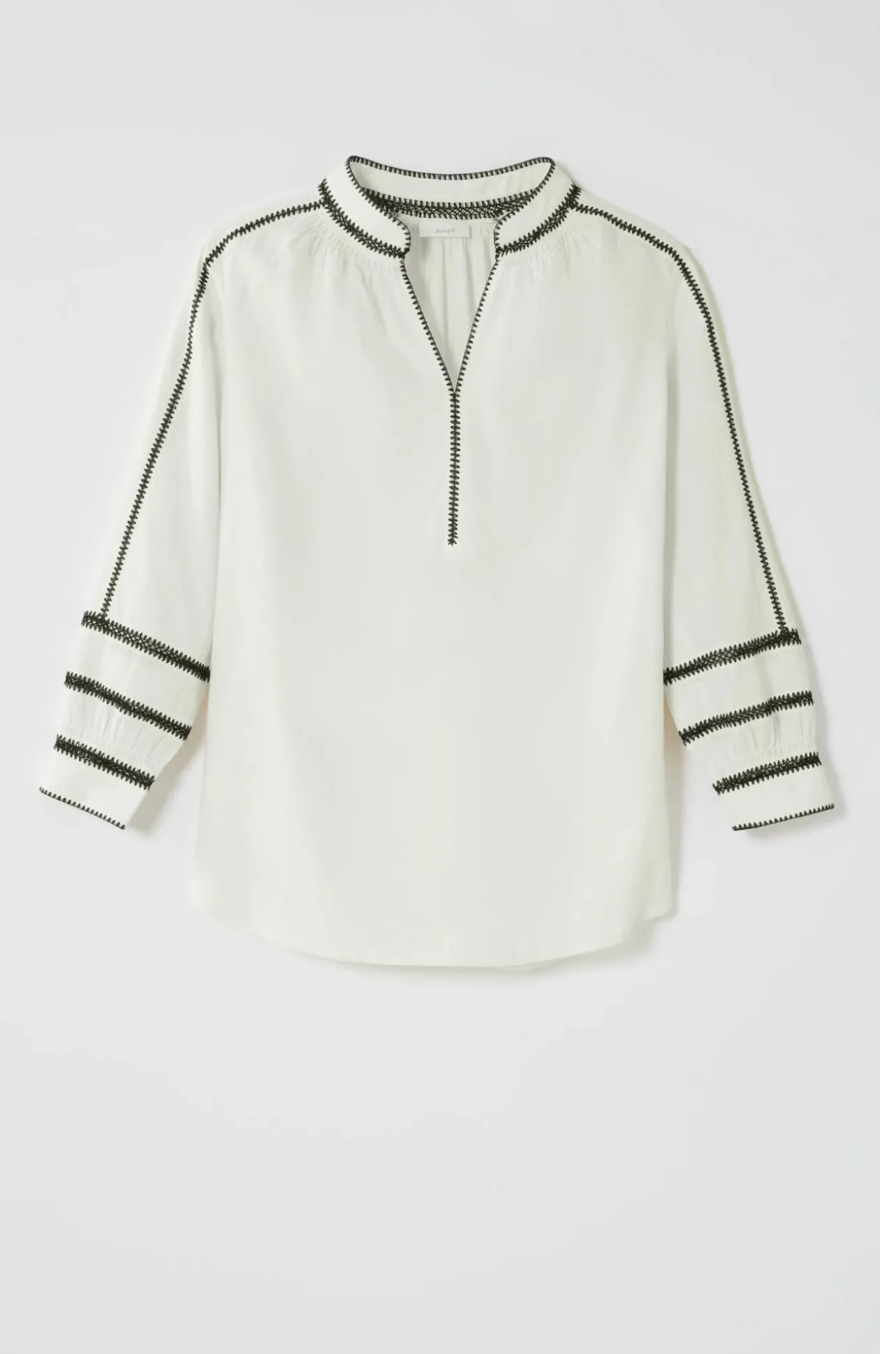 Pure Jill Contrast-Trim Top