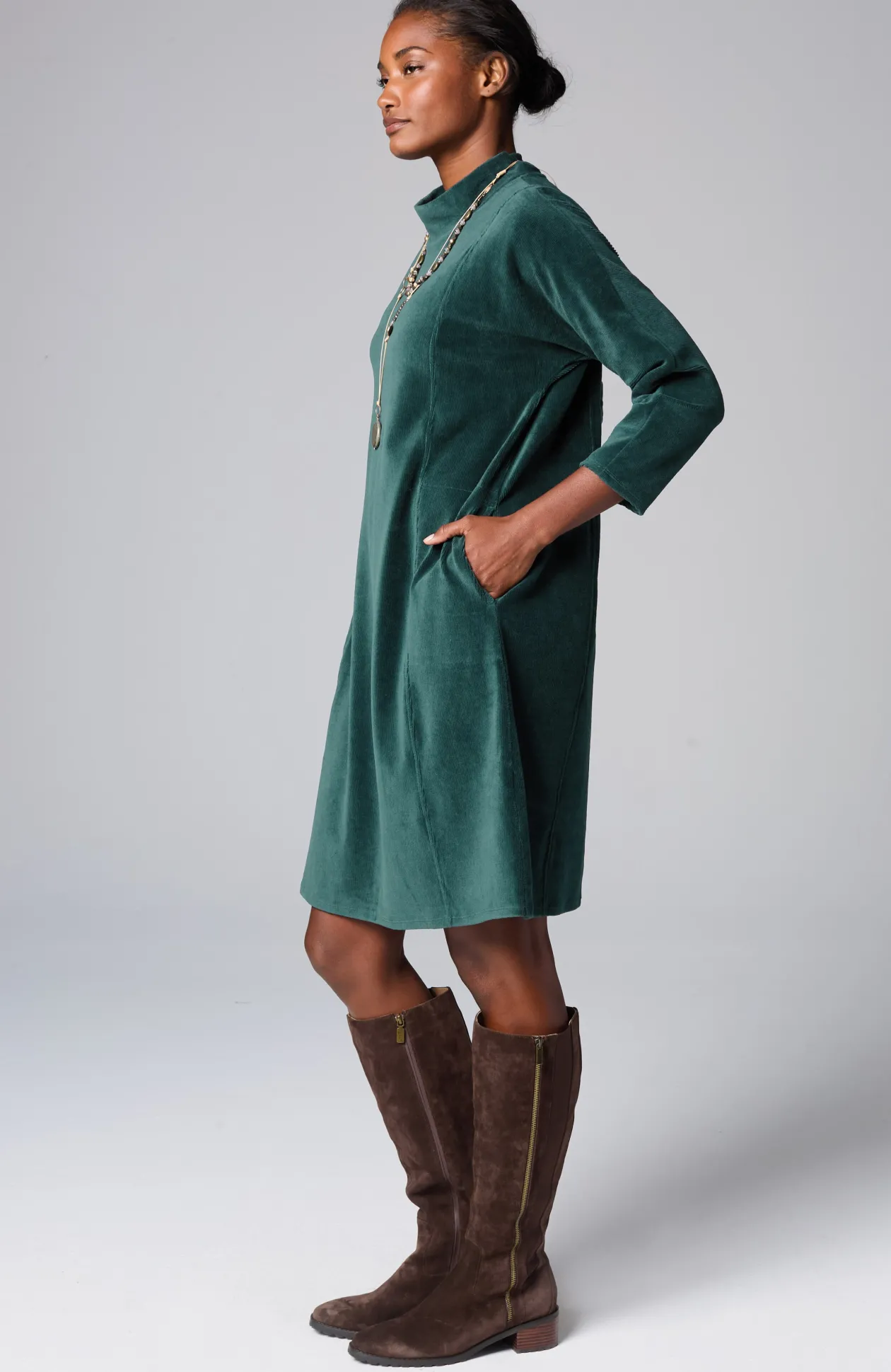 Pure Jill Corded-Velour Dress