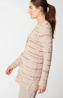 Pure Jill Crew-Neck Intarsia Striped Tunic