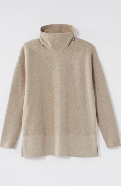 Pure Jill Diagonal Knit Mock-Neck Tunic