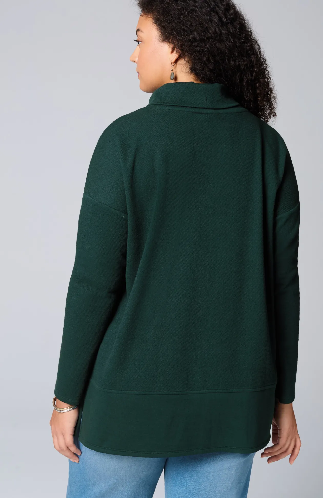 Pure Jill Diagonal Knit Mock-Neck Tunic