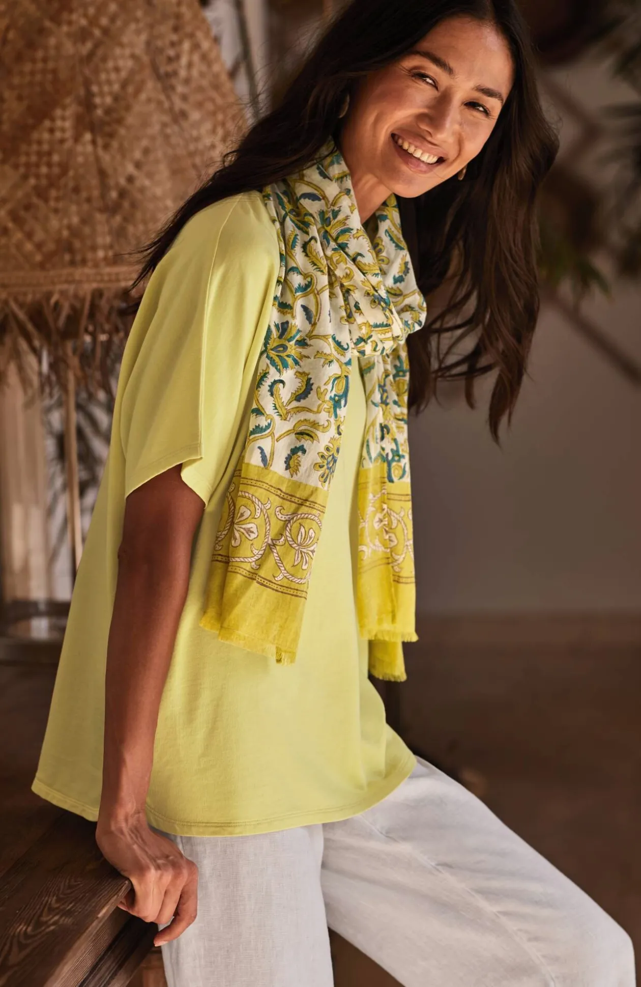 Pure Jill Dolman-Sleeve French Terry Top