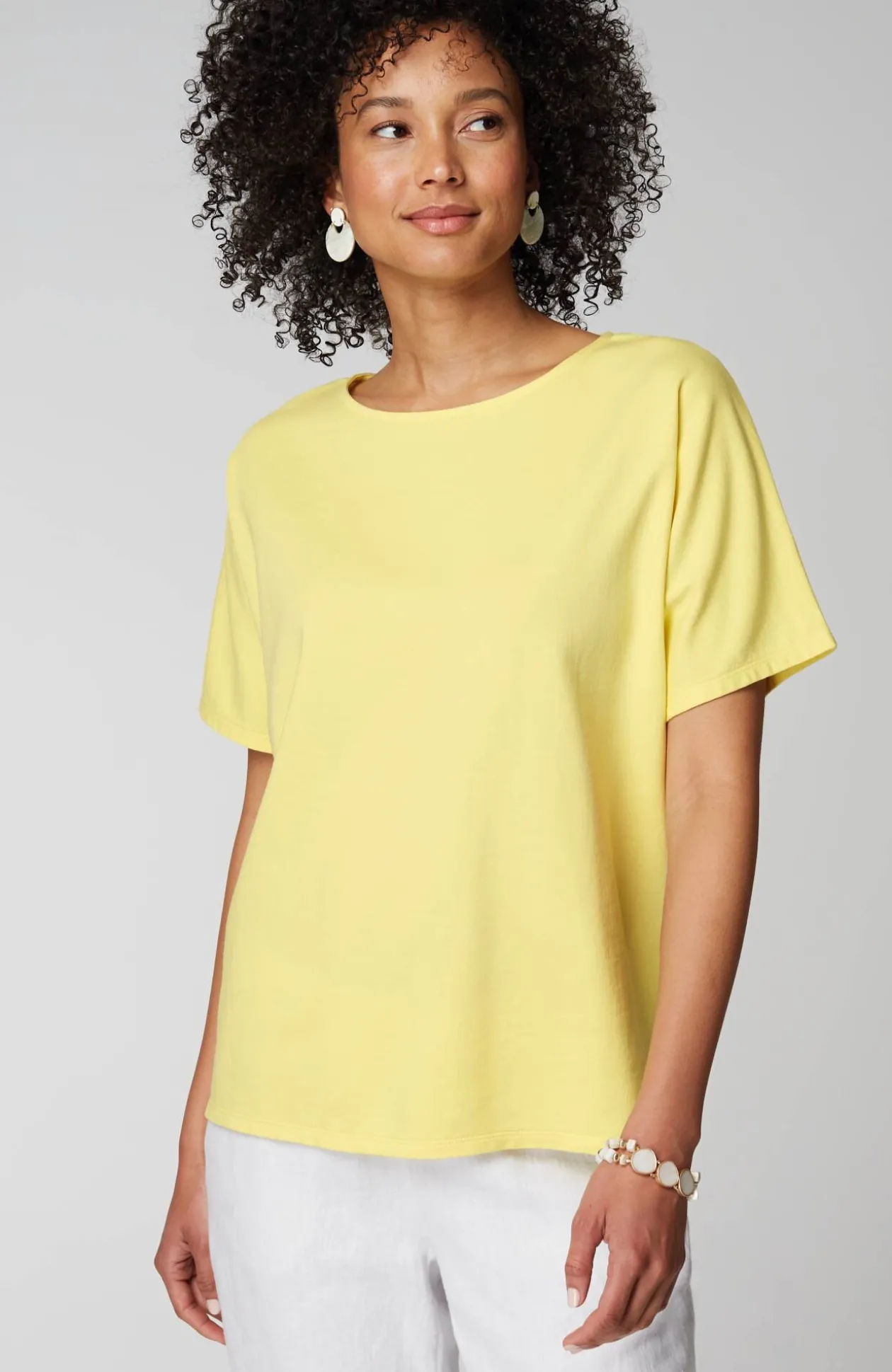 Pure Jill Dolman-Sleeve French Terry Top