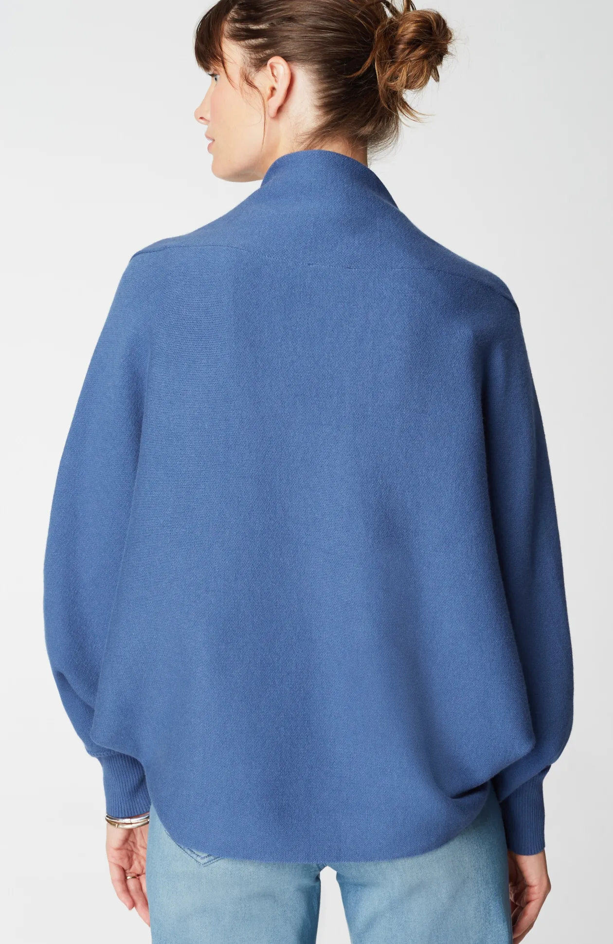 Pure Jill Double-Knit Dolman-Sleeve Cardi