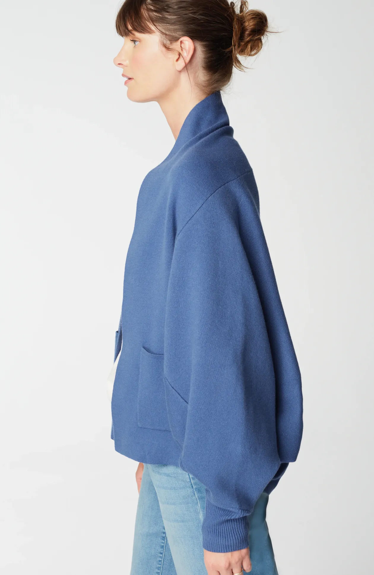Pure Jill Double-Knit Dolman-Sleeve Cardi