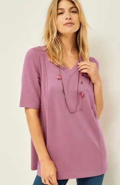 Pure Jill Double-Knit Seamed Tunic