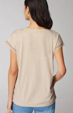 Pure Jill Embroidered Round-Neck Tee