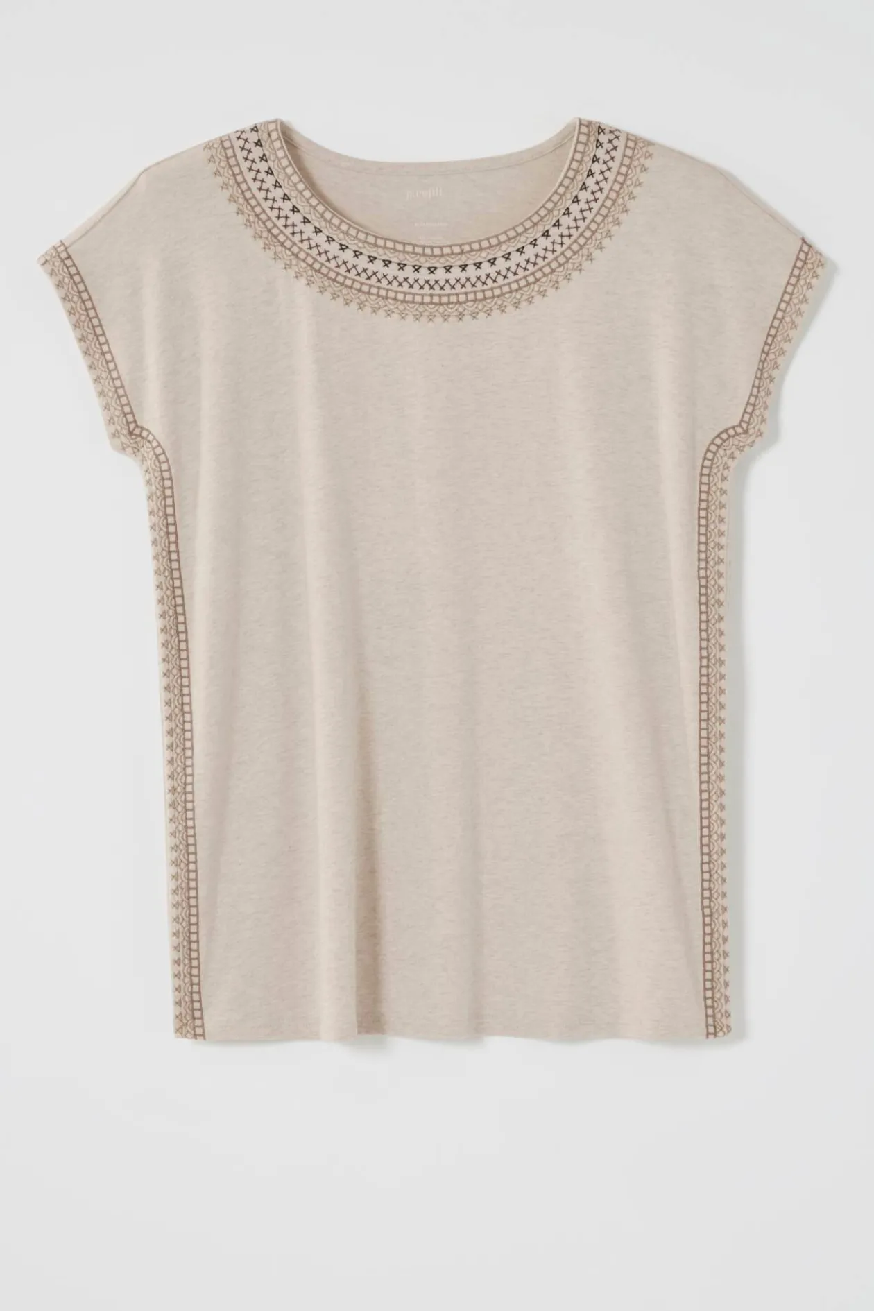Pure Jill Embroidered Round-Neck Tee
