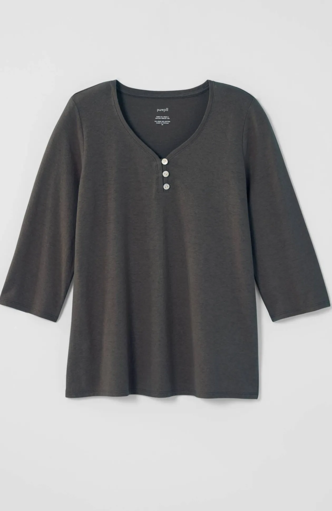 Pure Jill Hemp & Cotton Henley Top