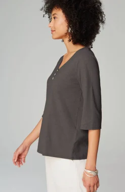 Pure Jill Hemp & Cotton Henley Top