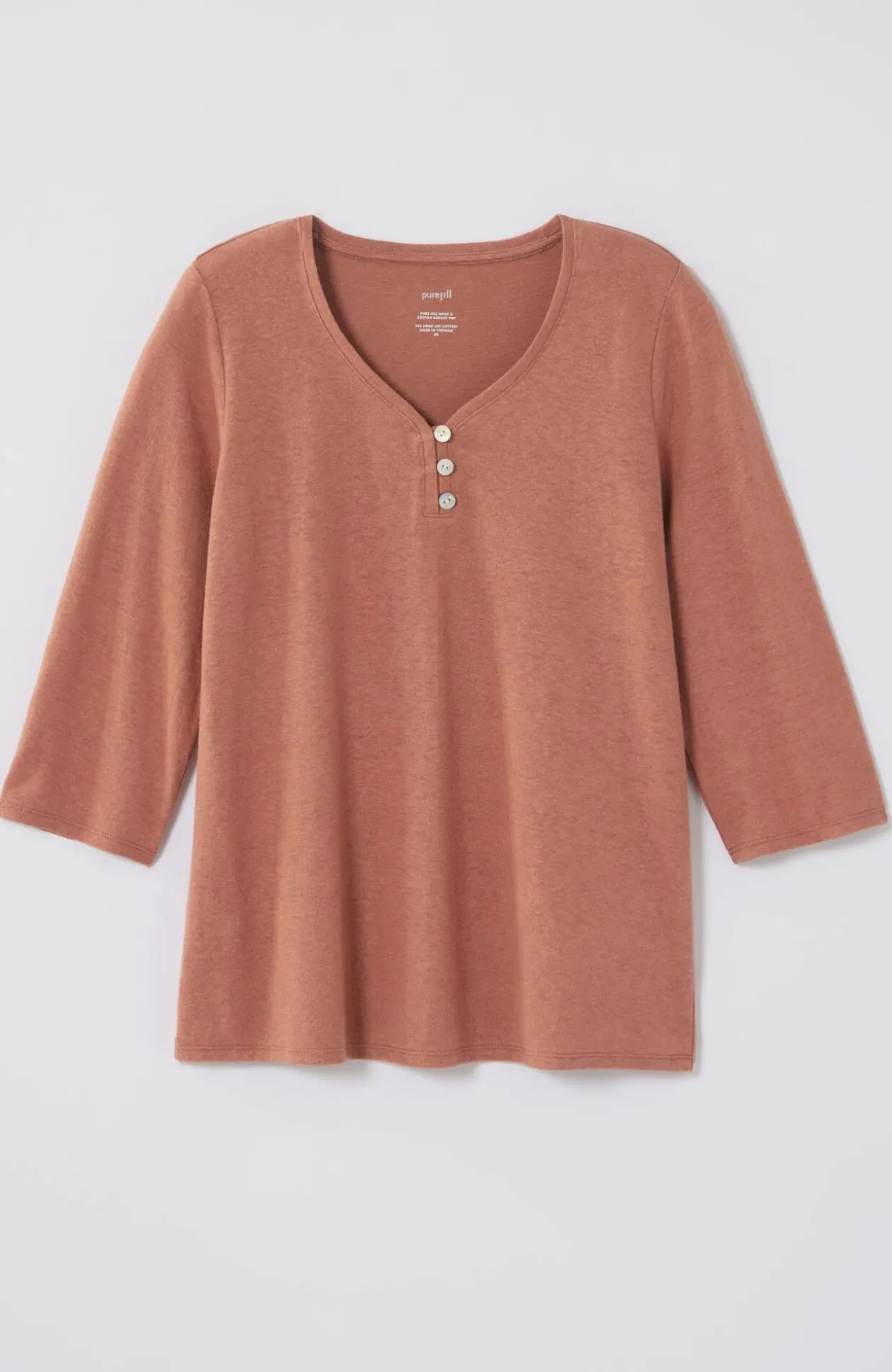 Pure Jill Hemp & Cotton Henley Top