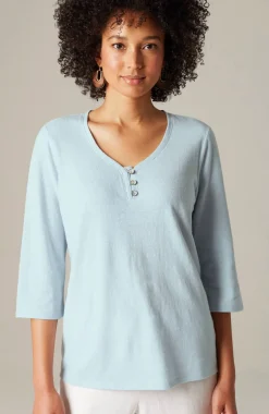 Pure Jill Hemp & Cotton Henley Top