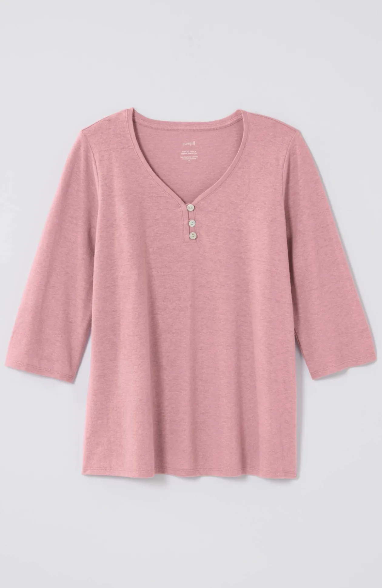 Pure Jill Hemp & Cotton Henley Top