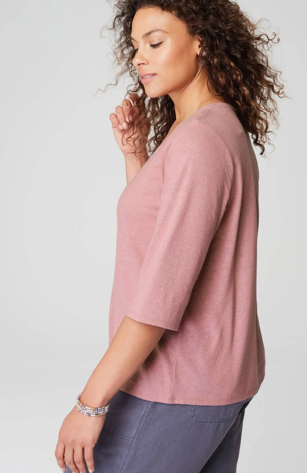 Pure Jill Hemp & Cotton Henley Top