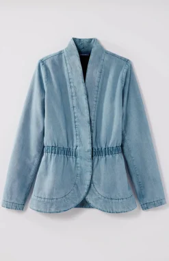 Pure Jill Indigo Curved-Hem Jacket