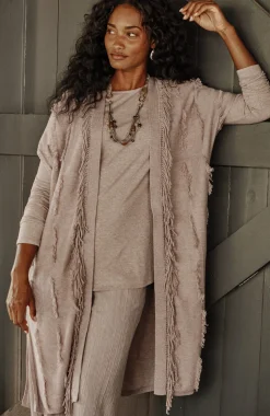 Pure Jill Jacquard Fringe Gilet