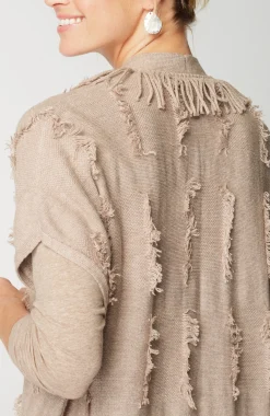 Pure Jill Jacquard Fringe Gilet