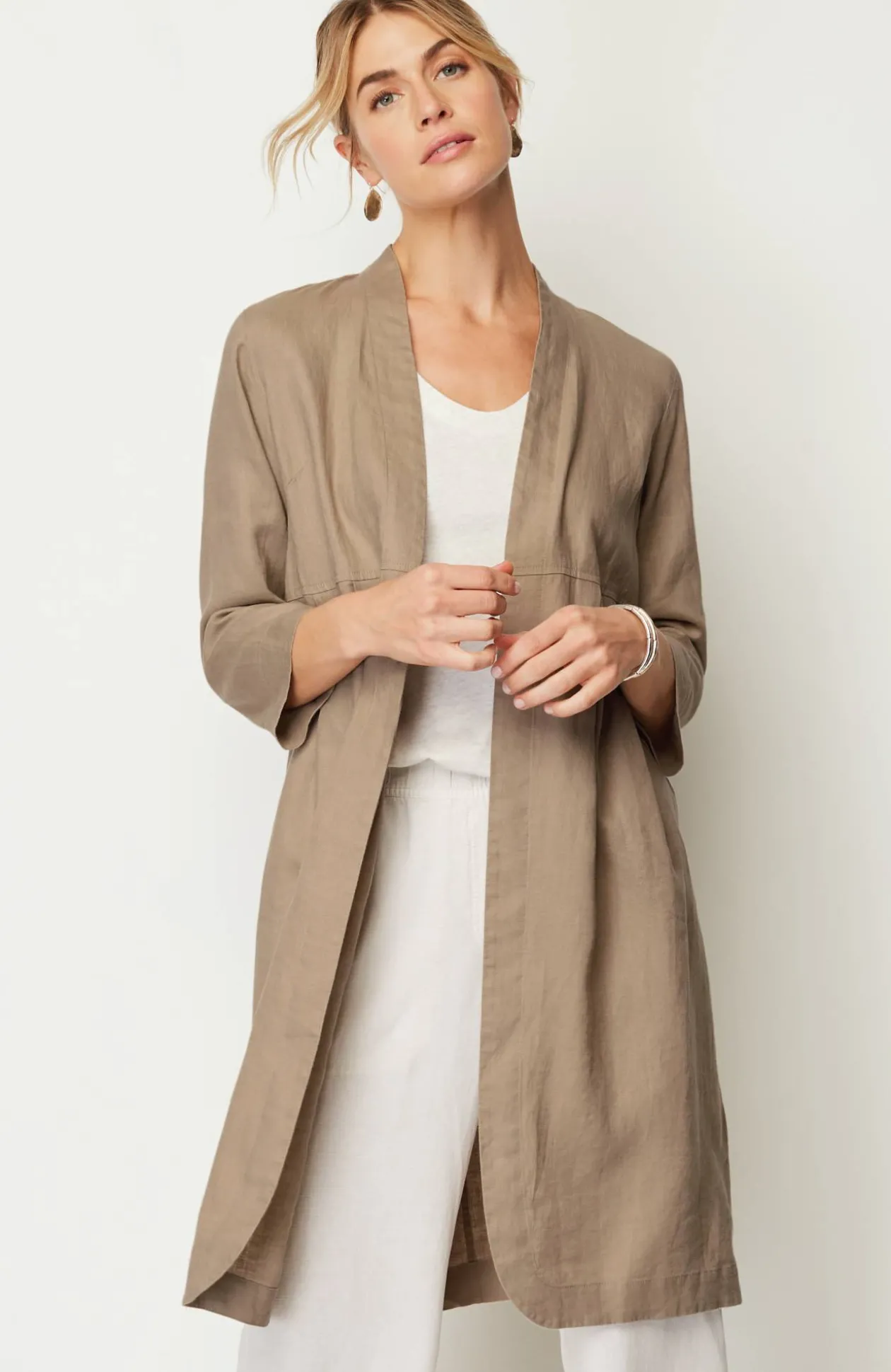 Pure Jill Linen Duster Jacket