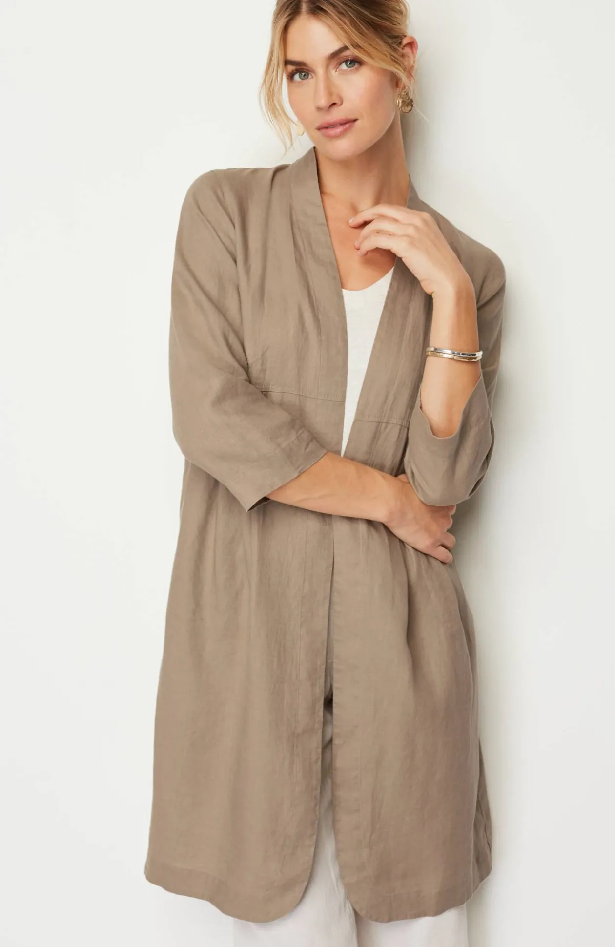 Pure Jill Linen Duster Jacket