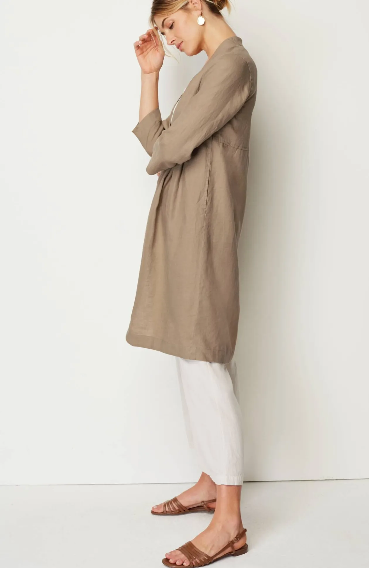 Pure Jill Linen Duster Jacket