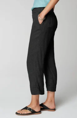 Pure Jill Linen Trapunto-Stitched Pants