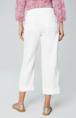 Pure Jill Linen Trapunto-Stitched Pants