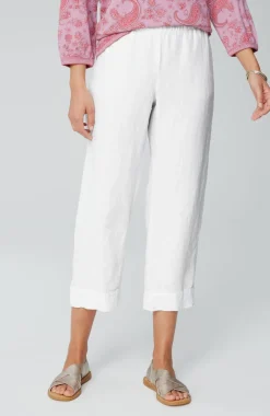 Pure Jill Linen Trapunto-Stitched Pants