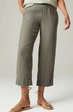 Pure Jill Linen Trapunto-Stitched Pants