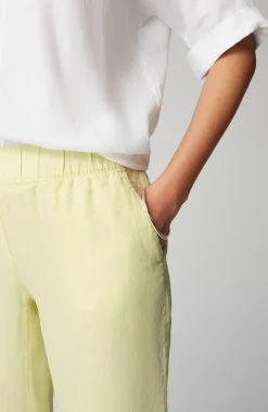 Pure Jill Linen Trapunto-Stitched Pants