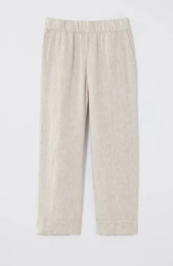Pure Jill Linen Trapunto-Stitched Pants
