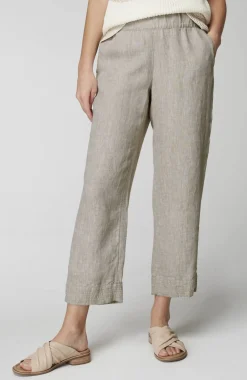 Pure Jill Linen Trapunto-Stitched Pants