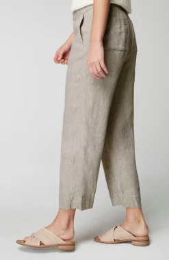 Pure Jill Linen Trapunto-Stitched Pants