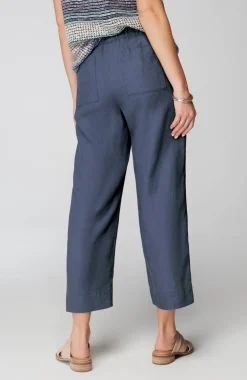 Pure Jill Linen Trapunto-Stitched Pants