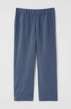 Pure Jill Linen Trapunto-Stitched Pants