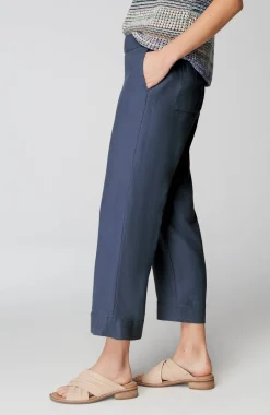 Pure Jill Linen Trapunto-Stitched Pants