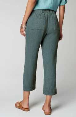 Pure Jill Linen Trapunto-Stitched Pants