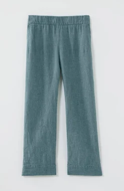 Pure Jill Linen Trapunto-Stitched Pants
