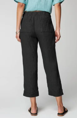 Pure Jill Linen Trapunto-Stitched Pants