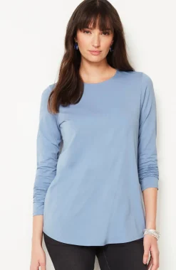Pure Jill Long-Sleeve Shirttail Tee