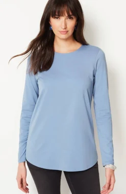 Pure Jill Long-Sleeve Shirttail Tee