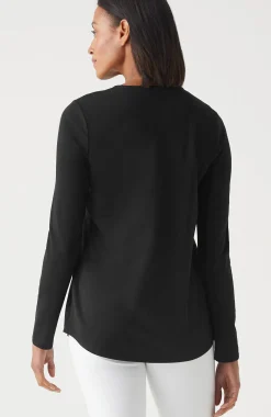 Pure Jill Long-Sleeve Shirttail Tee