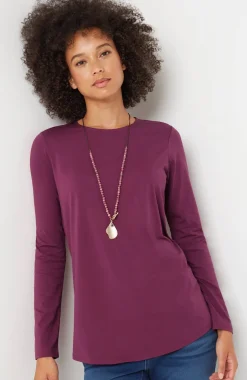 Pure Jill Long-Sleeve Shirttail Tee